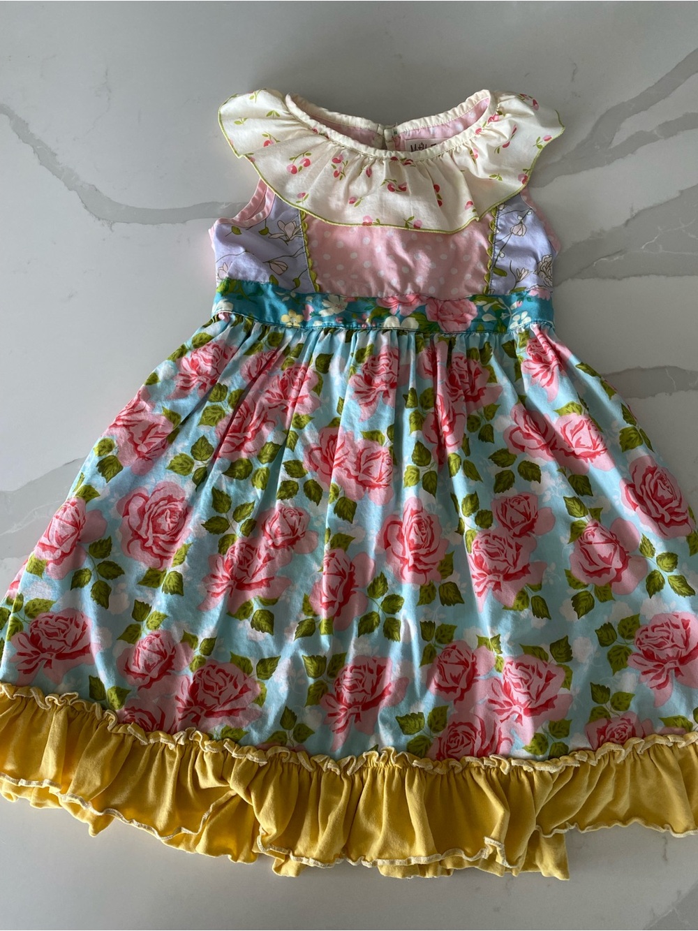 Matilda Jane Girls Floral patchwork layered cottagecore Ruffle Dress Size 6